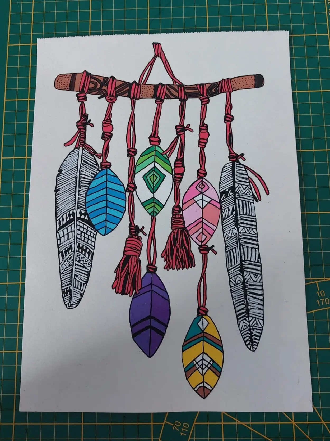 Dessin indien réalisé à la main