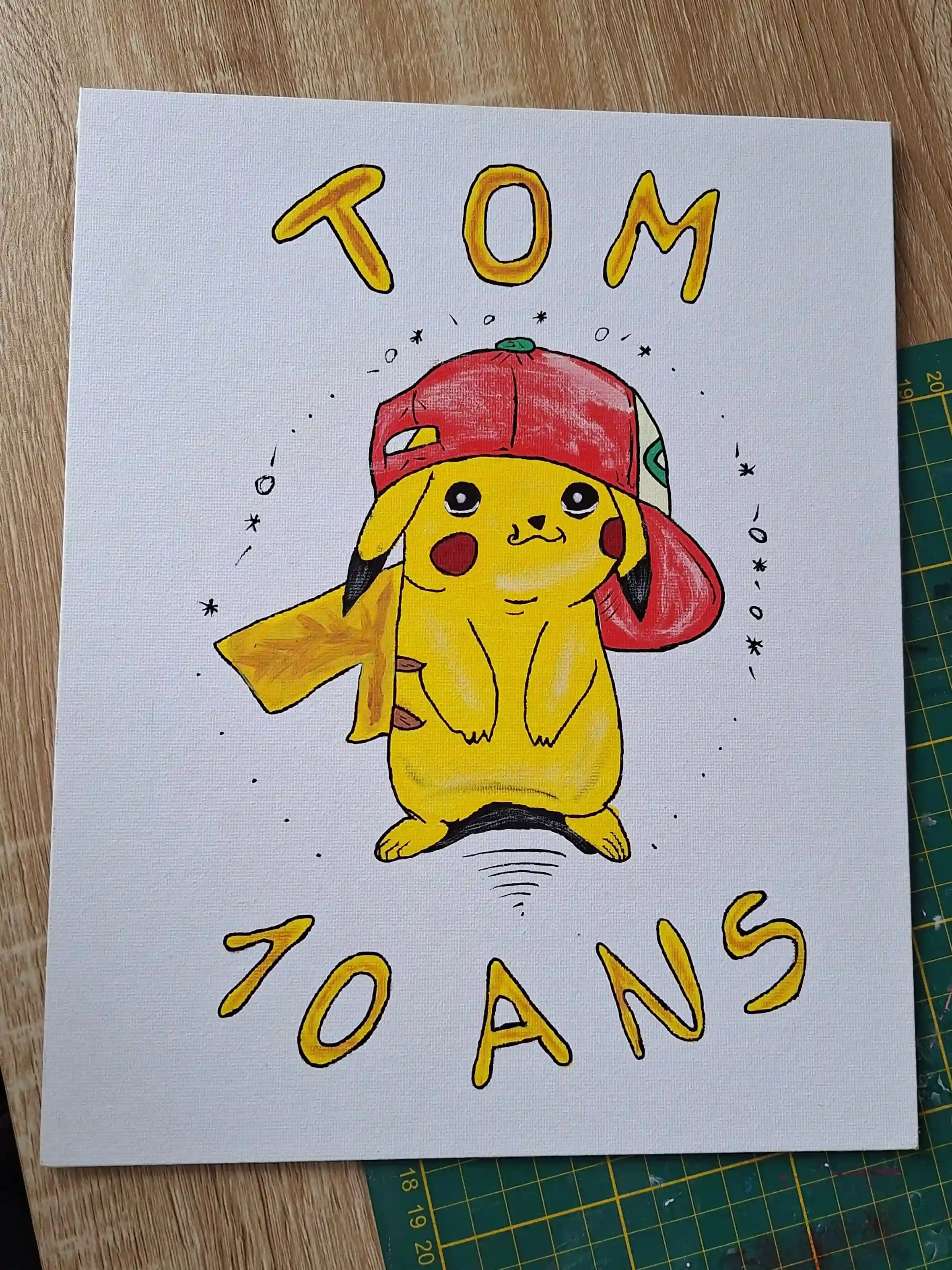 Tableau Pikachu personnalisé peint à la main