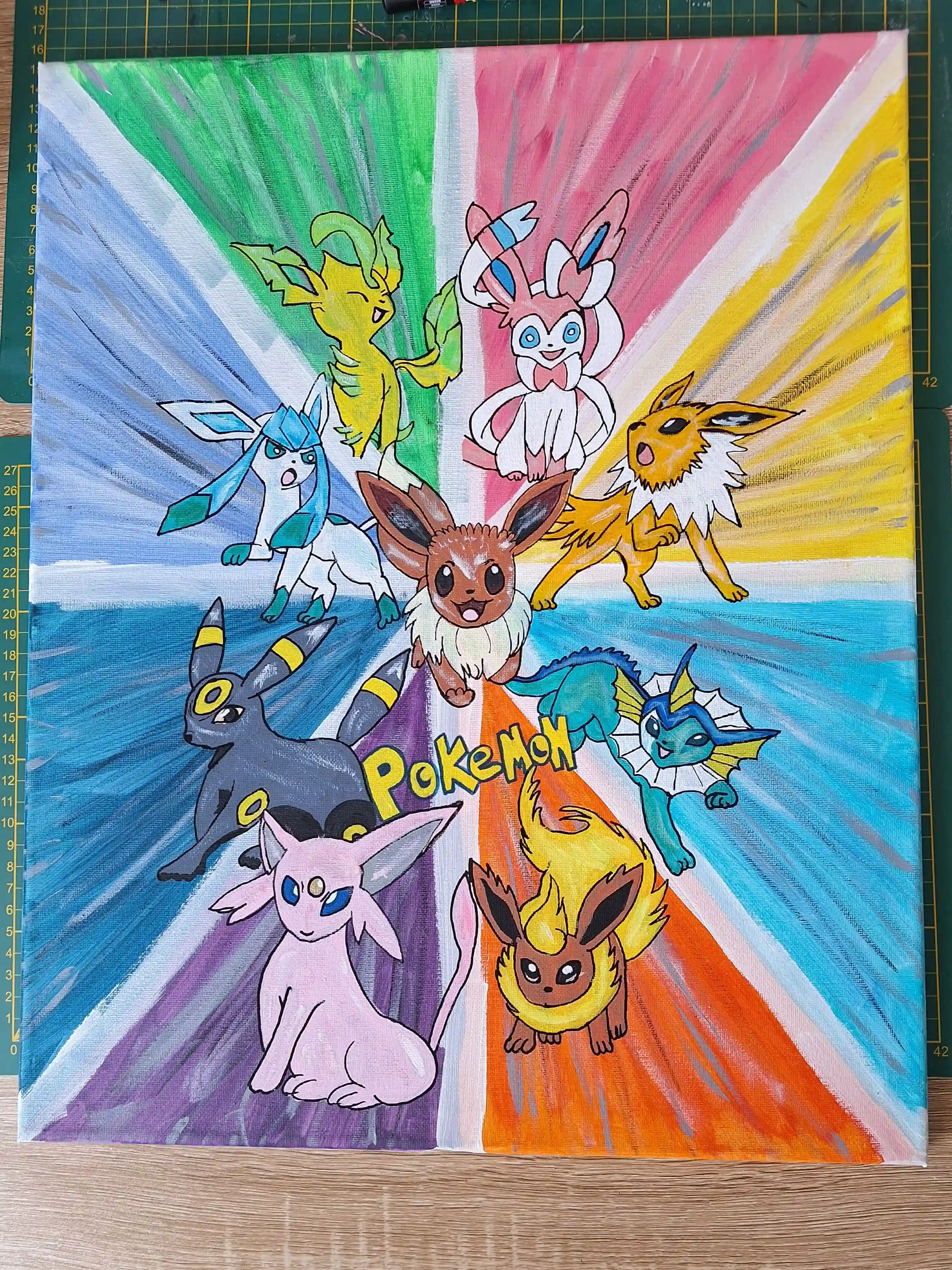 Tableau Pokémon peint à la main