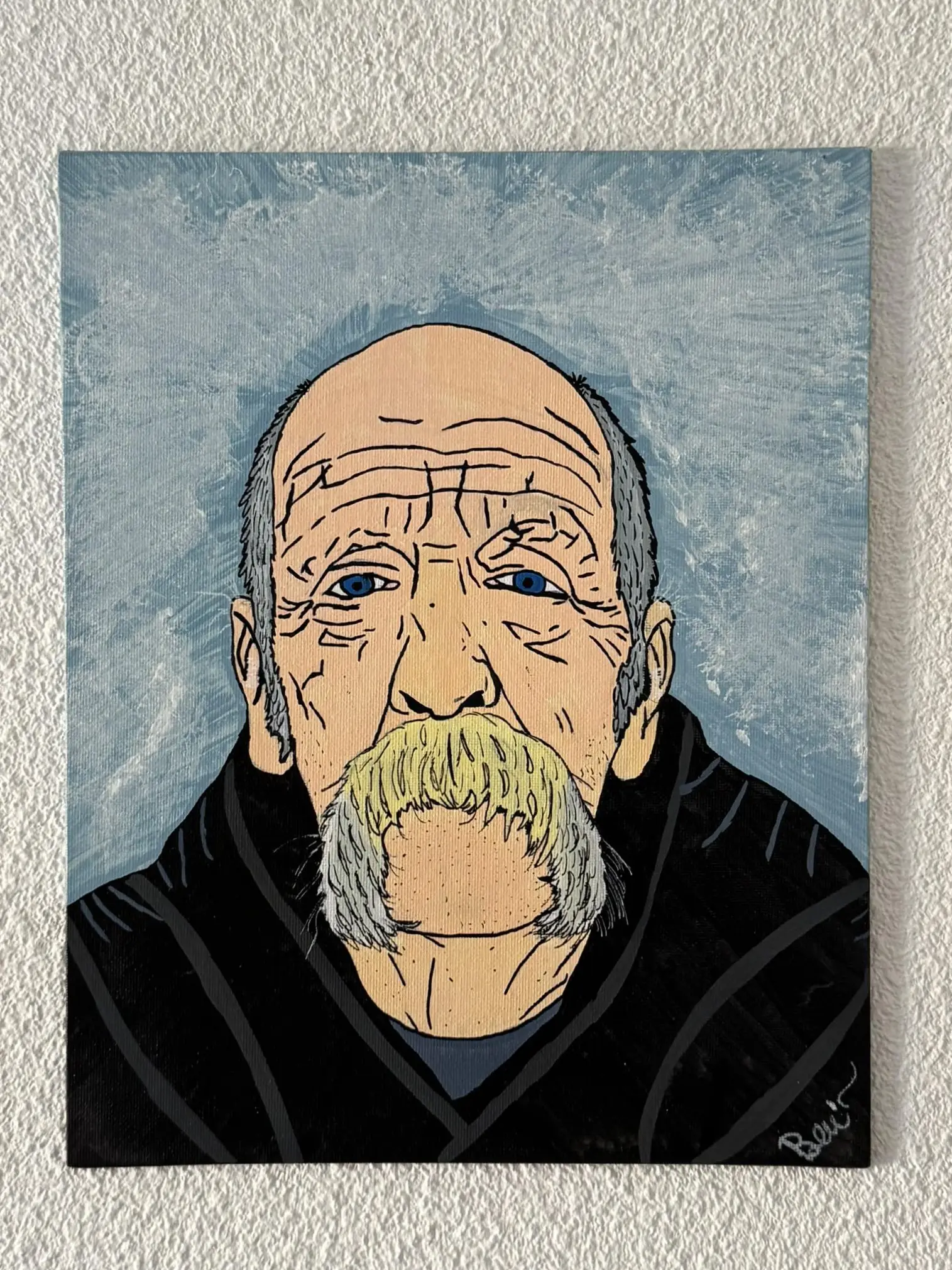 Portrait artistique peint à la main